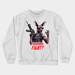 Tactical Kangaroo Adventure Tee: Where Playfulness Meets Precision Crewneck Sweatshirt